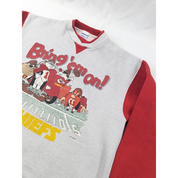 Vtg 1993 Warner Brothers NFL‎ Kansas City Chiefs Pullover Crewneck Sweatshirt XL